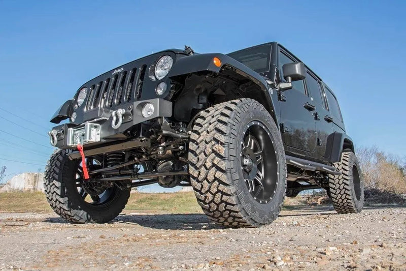 Hybrid Stubby Winch Bumper with fog mounts 07-17 JK Wrangler by Magwarehouse.com