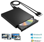 USB External CD DVD ROM Writer Burner Player Drive PC Laptop for Windows Mac by salelink.co.nz