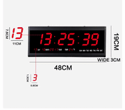 48cm Large Big Jumbo LED Wall Desk Clock Display With Calendar Temperature by salelink.co.nz