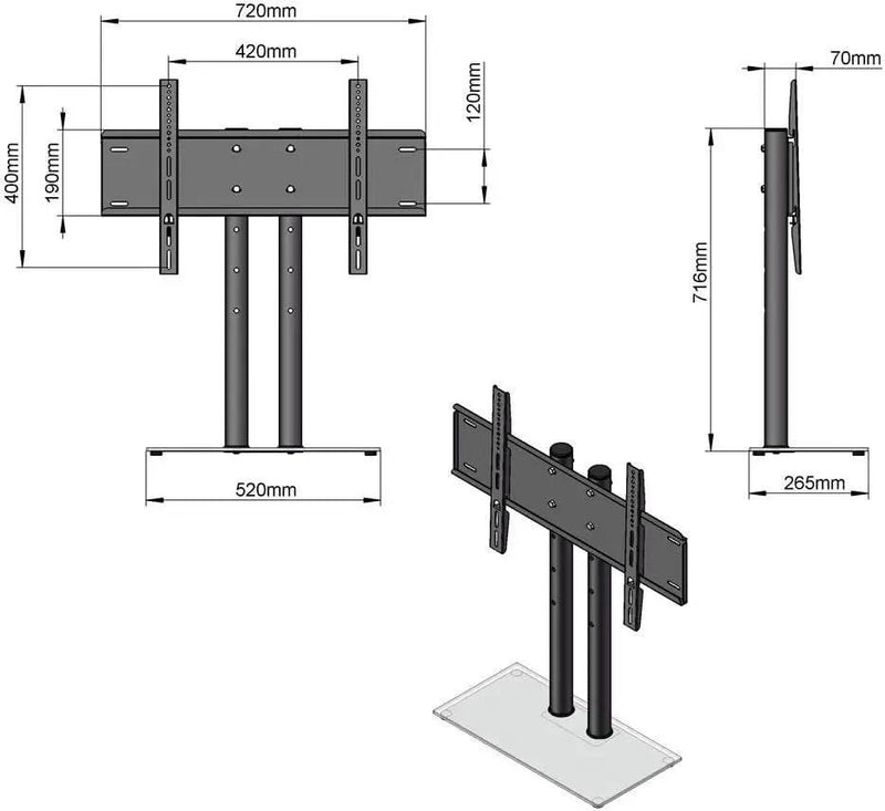 TV Stand Adjustable Universal LED LCD TV Stand 32-65" by salelink.co.nz