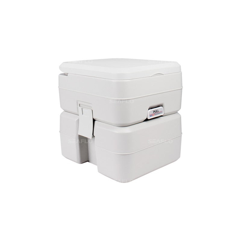 Portable Chemical Toilet - 20L, self-contained, ideal for camping and outdoor use, features two tanks for fresh and waste water.