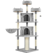 Large Cat Tree Big Cat House Plush Cat Tower by Yaheetech