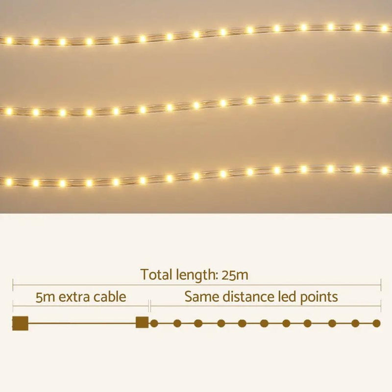 SportZone.co.nz Occasions > Christmas > Outdoor Decorations & Lights Jingle Jollys 20M Christmas Lights String Rope Light Decorations 600 LED Warm Jingle Jollys 20M Christmas Lights String Rope Light Decorations 600 LED Warm