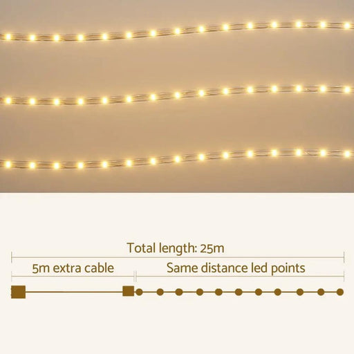 SportZone.co.nz Occasions > Christmas > Outdoor Decorations & Lights Jingle Jollys 20M Christmas Lights String Rope Light Decorations 600 LED Warm Jingle Jollys 20M Christmas Lights String Rope Light Decorations 600 LED Warm