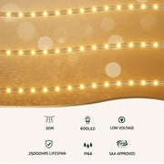 SportZone.co.nz Occasions > Christmas > Outdoor Decorations & Lights Jingle Jollys 20M Christmas Lights String Rope Light Decorations 600 LED Warm Jingle Jollys 20M Christmas Lights String Rope Light Decorations 600 LED Warm
