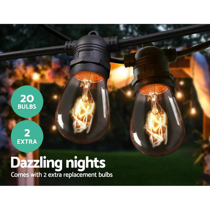 SportZone.co.nz Occasions > Christmas > Outdoor Decorations & Lights 20m LED Festoon String Lights Outdoor Christmas Wedding Waterproof Garden Decor 20m LED Festoon String Lights Outdoor Christmas Wedding Waterproof Garden Decor