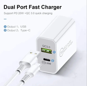 20W Fast Wall Charger – USB-C PD Charger with Type-C Cable by techplus