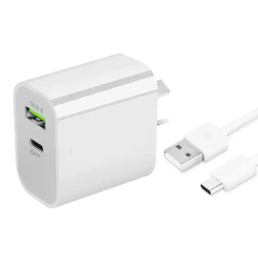 techplus 20W Fast Wall Charger – USB-C PD Charger with Type-C Cable TechPlus 20W USB C PD Fast Wall Charger With Cable