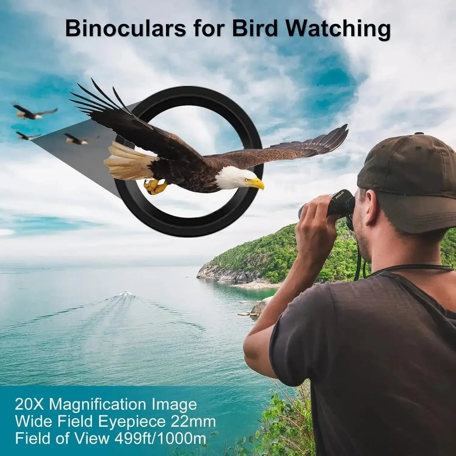 China China Big Eyepiece 28mm 20x50 Powerful Binoculars for Adults IP67 Waterproof Large View Binocular With Clear Low Light Vision for Hunting Travel Outdoor