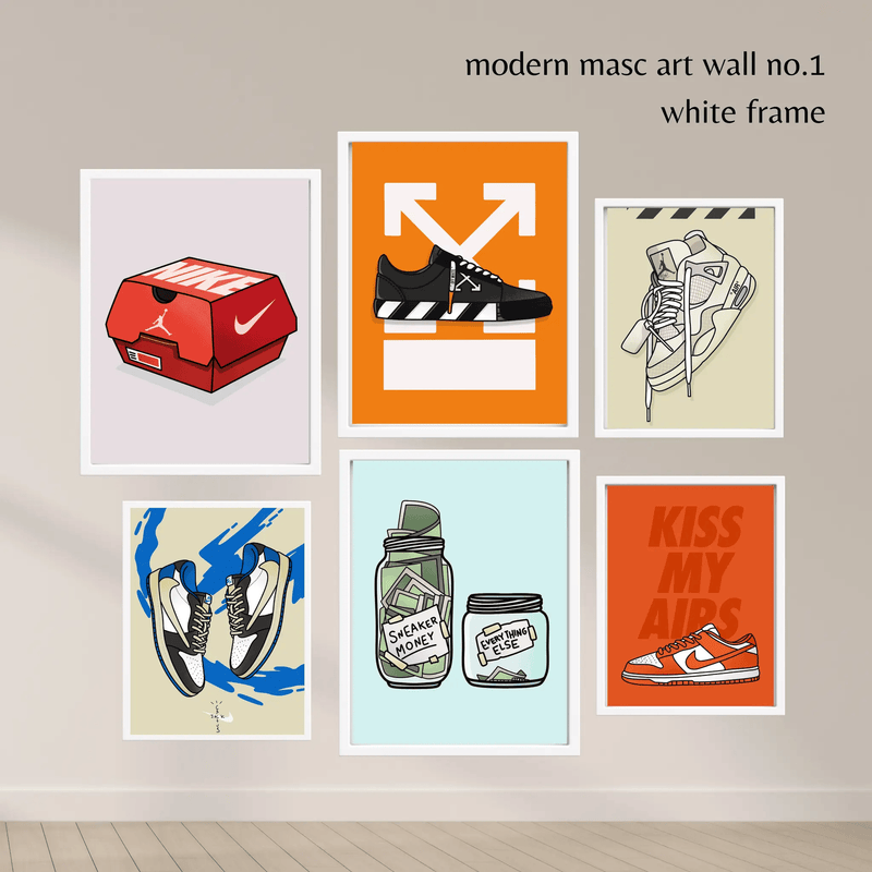 Sneaker Wall Gallery - 6 piece by Blank Wall Print Shop