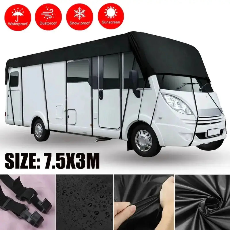 210D Black RV & Motorhome Roof Protective Cover by Habicare