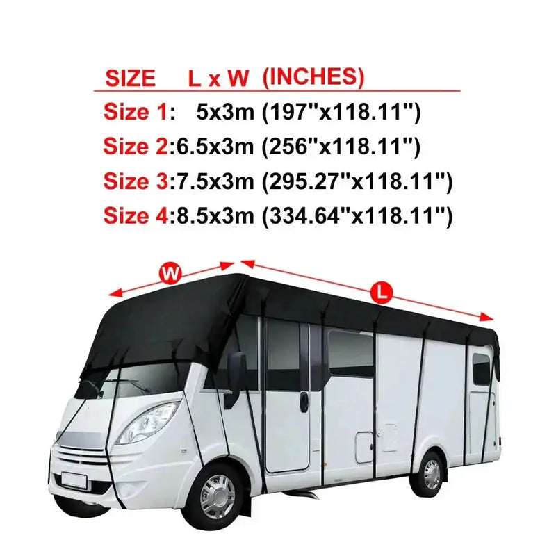 210D Black RV & Motorhome Roof Protective Cover by Habicare