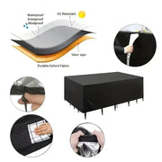210D Oxford Waterproof Garden Table Cover – UV & Windproof (different sizes available) by Habicare