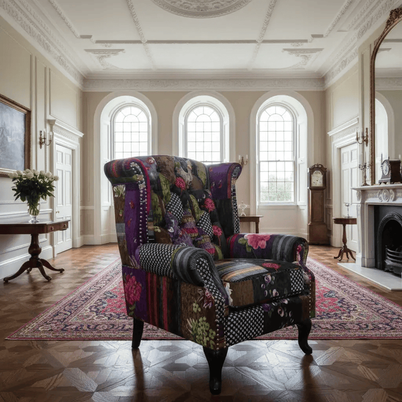 BroDeals Arm Chairs, Recliners & Sleeper Chairs Patchwork Wingback Large Chair Patchwork Wingback Large Chair