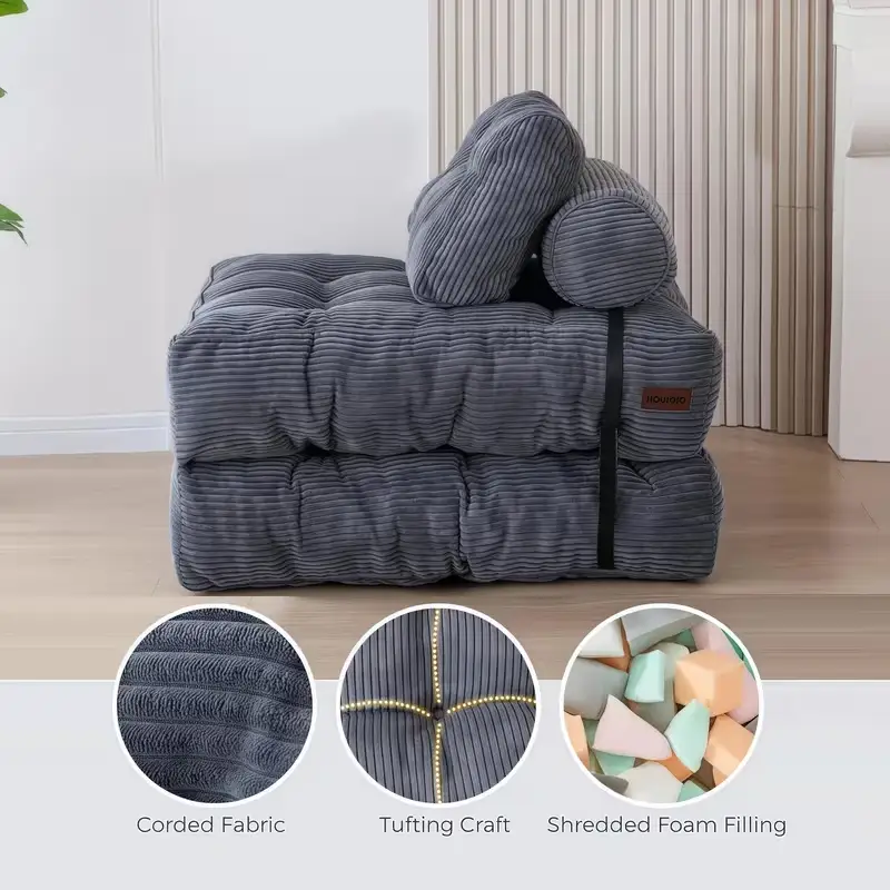 Folding Sofa Convertible Comfy Foam Couch Bed Foldable Mattress by dealonline.co.nz