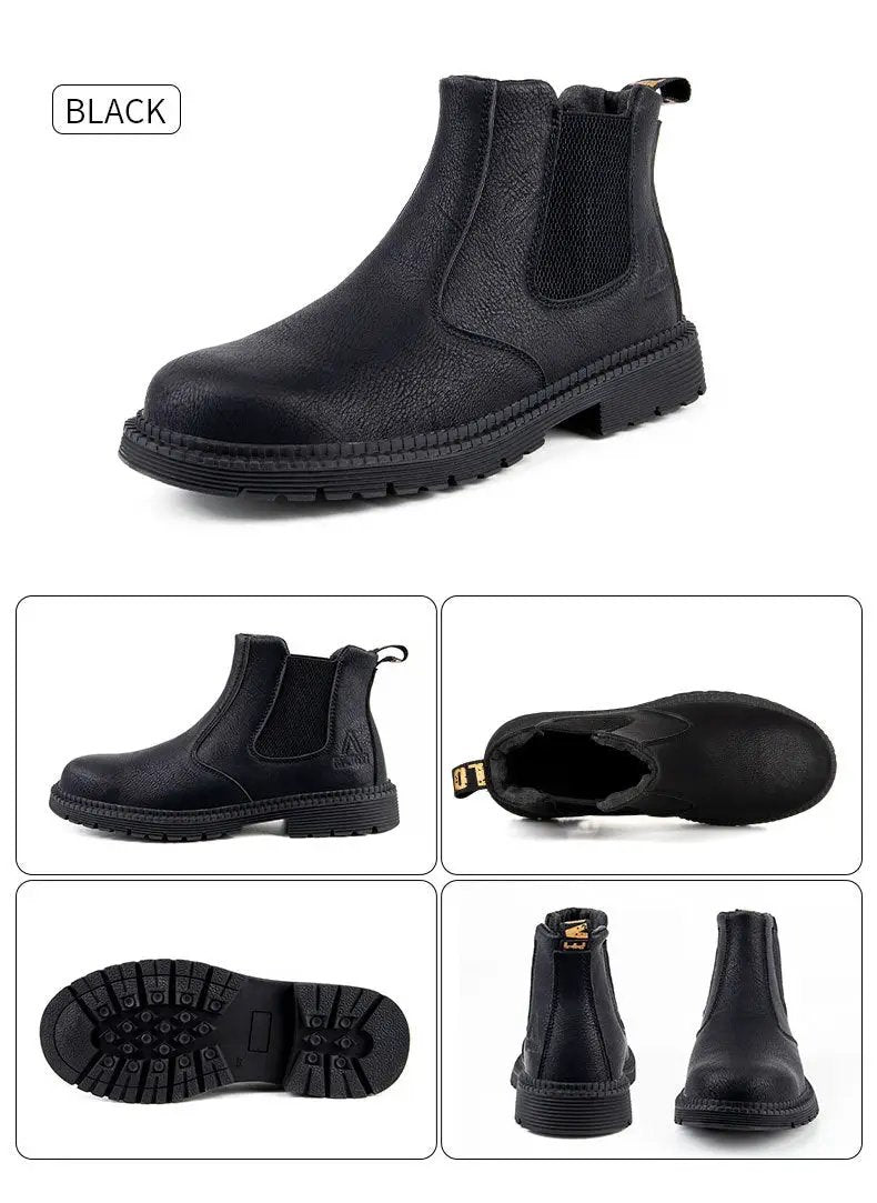Steel Toe Work Shoes Slip On Safety Oiled Leather Boot Puncture Proof Soft Light by dealonline.co.nz