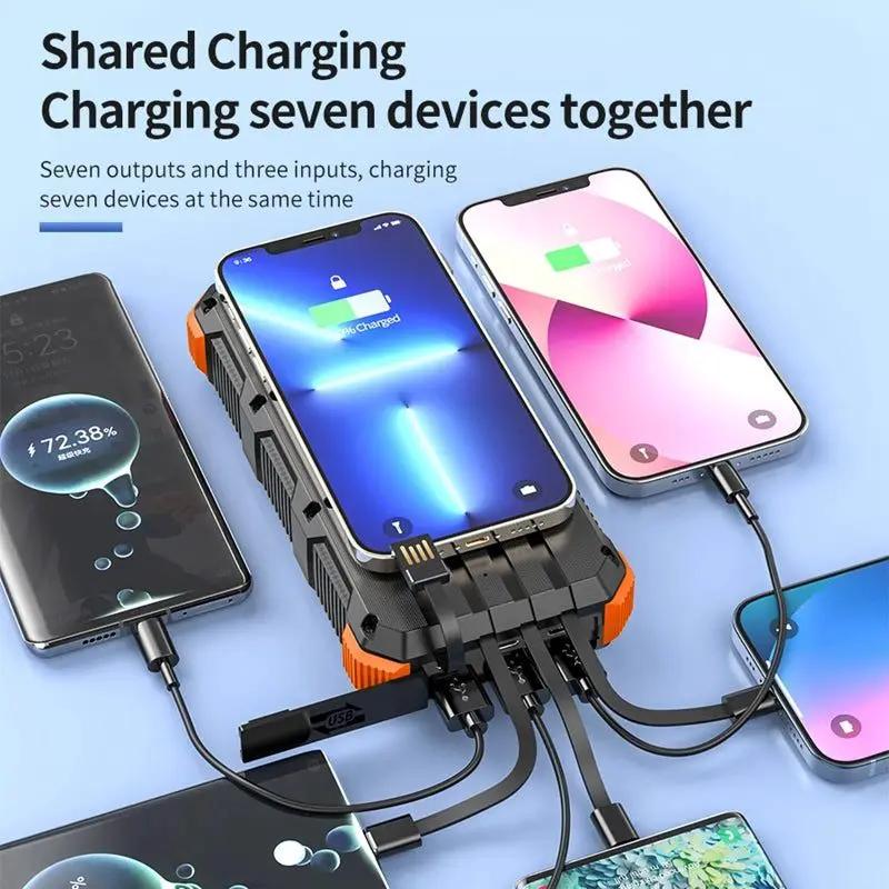 Solar Power Bank With Charging Cable by salelink.co.nz