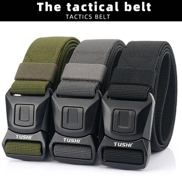 Tactical Belt Military Hiking Nylon Web Rigger Work Belts Heavy-Duty Quick-Relea by dealonline.co.nz