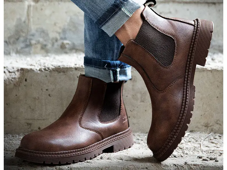 Steel Toe Work Shoes Slip On Safety Oiled Leather Boot Puncture Proof Soft Light by dealonline.co.nz