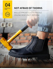 Steel Toe Work Shoes Slip On Safety Oiled Leather Boot Puncture Proof Soft Light by dealonline.co.nz