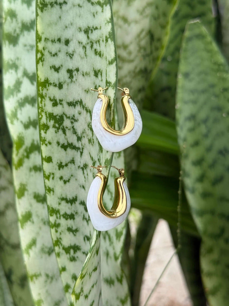 Kōmaru White Gold Hoops by Tahana Jewellery