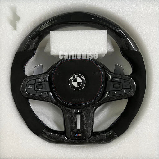 BMW Steering Wheel (Forged Carbon Fiber+Alcantara) #21 by CARBONISE