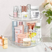 2 Tier Lazy Susan Turntable Organizer Spice Rack Makeup Organizer by salelink.co.nz