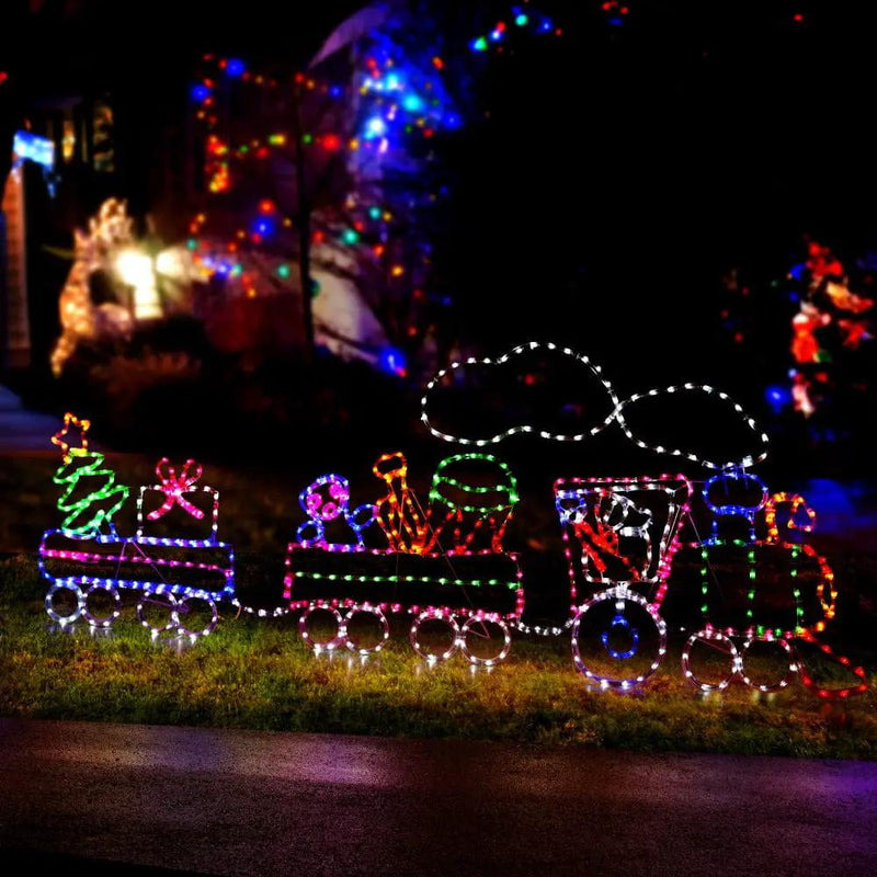 SportZone.co.nz Occasions > Christmas > Outdoor Decorations & Lights Jingle Jollys Christmas Lights LED Train Xmas Decoration Multi Colour Jingle Jollys Christmas Lights LED Train Xmas Decoration Multi Colour