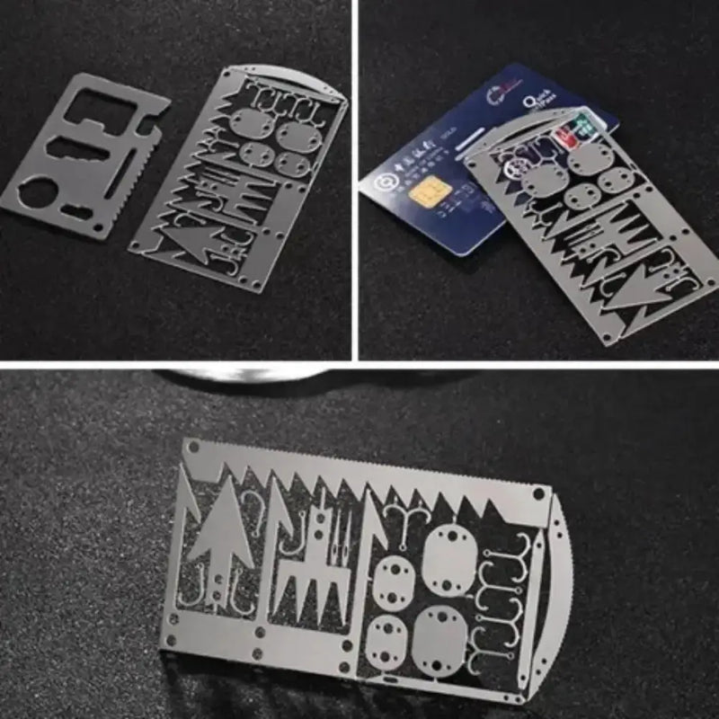 22-in-1 Stainless Steel Survival Tool Card by Habicare