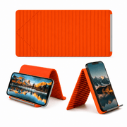 techplus Bendable Silicone Phone Holder – Foldable Mobile, Tablet & Desktop Stand Orange Black Bendable Silicone Phone Holder – Foldable Mobile, Tablet & Desktop Stand Orange Black