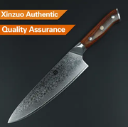 XINZUO 8 inch Chef Knives High Carbon Grade VG10 Japanese 73 layer Damascus Kitchen Knife Stainless Steel Gyuto Knife Rose Wood handle default by China Dropship