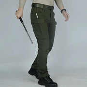 Men's Tactical Pants Water Resistant Flex Ripstop Cargo Pants - Black by dealonline.co.nz