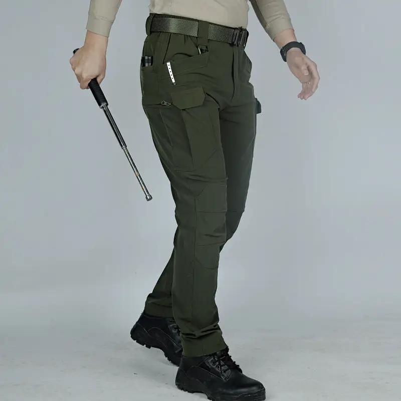 Men's Tactical Pants Water Resistant Flex Ripstop Cargo Pants - Black by dealonline.co.nz