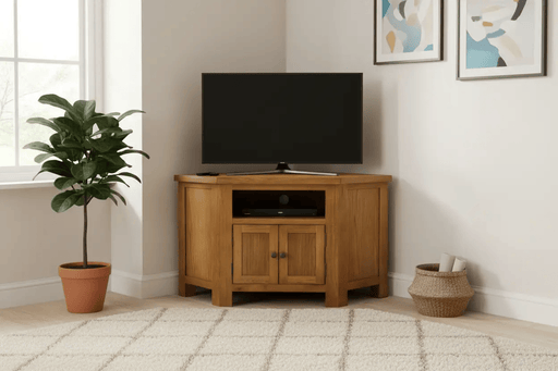 BroDeals Entertainment Centers & TV Stands Oak Corner TV Unit Oak Corner TV Unit