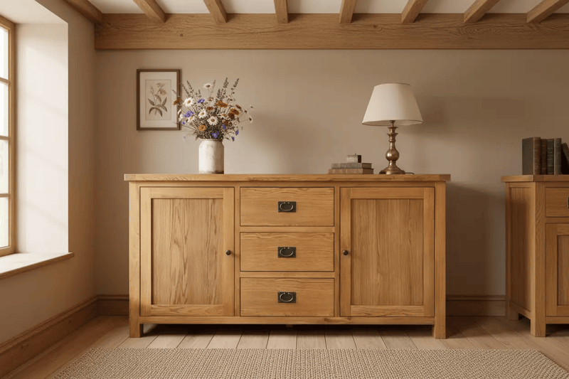 BroDeals Buffet Table Oak 2 Door & 3 Drawer Buffet Table - 1800mm Oak 2 Door & 3 Drawer Buffet Table - 1800mm
