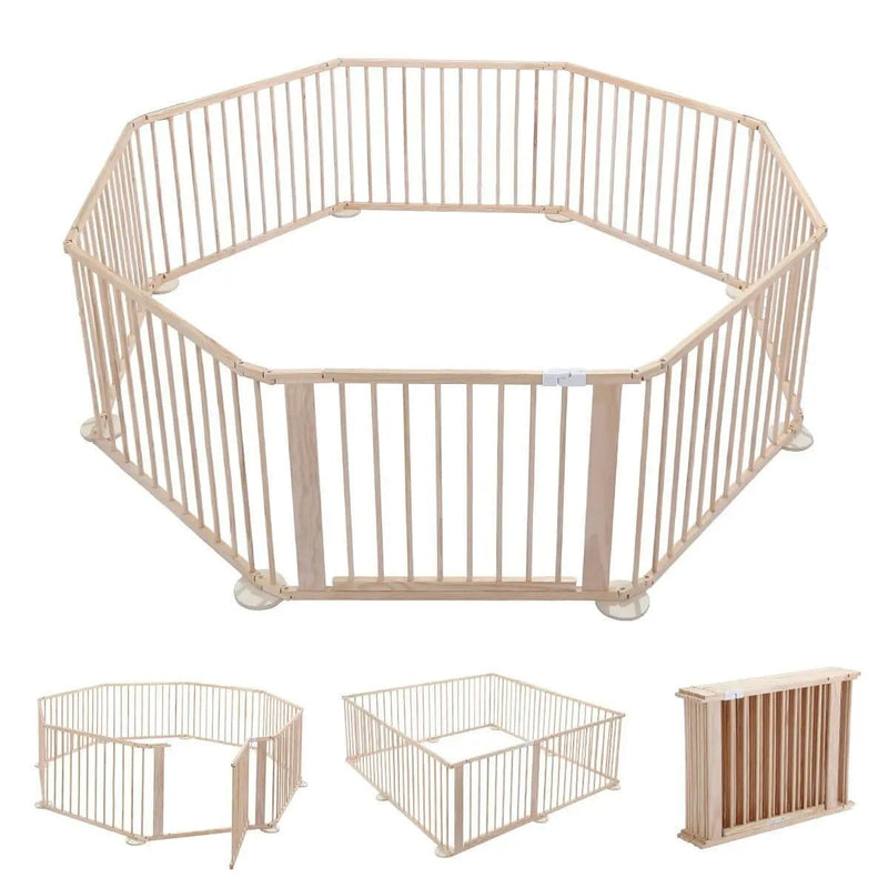 8PC WOODEN BABY PLAYPEN by Kiwi Grab