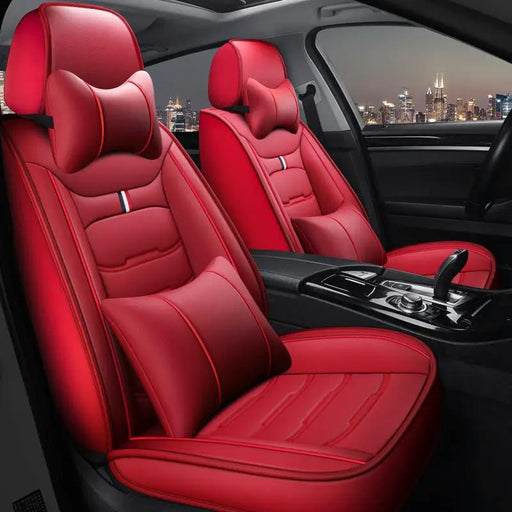 Car Seat Cover Faux Leather Cushion 5 Seater Full Set Front Rear Premium Quality by dealonline.co.nz
