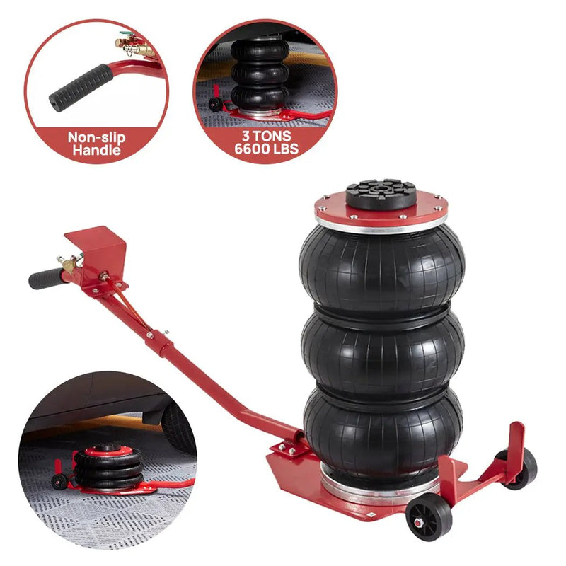 6600 LBS Triple Bag Air Lift Jack Pneumatic Vehicle Car Lifting Compressed Tool by salelink.co.nz