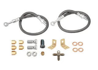 Rubber Brake Hose Kit - 3/8" Banjo with Tee - Single axle