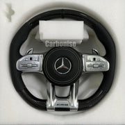 Mercedes-Benz Steering Wheel (Carbon Fiber+Perforated Leather) #22 by CARBONISE