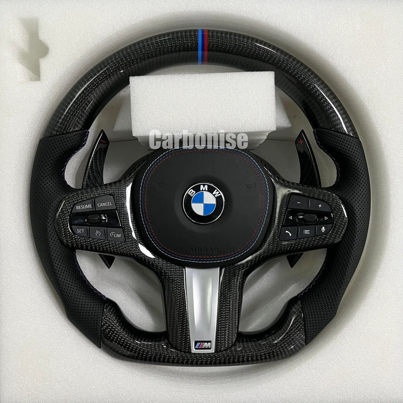 BMW Steering Wheel (Carbon Fiber+Perforated Leather) #22 by CARBONISE