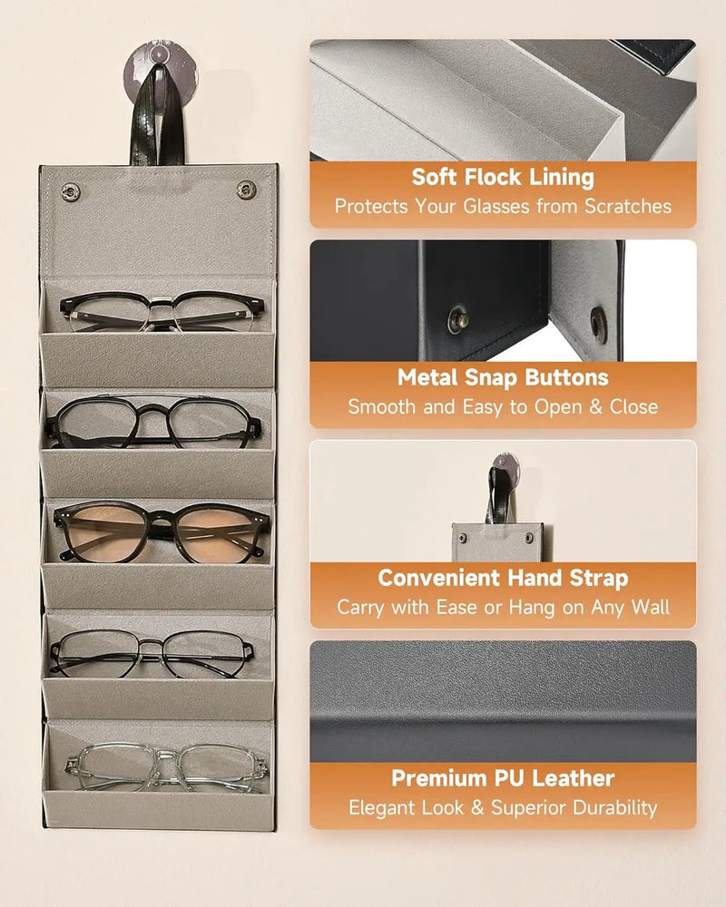 Travel Sunglass Case with 5 Slots by salelink.co.nz