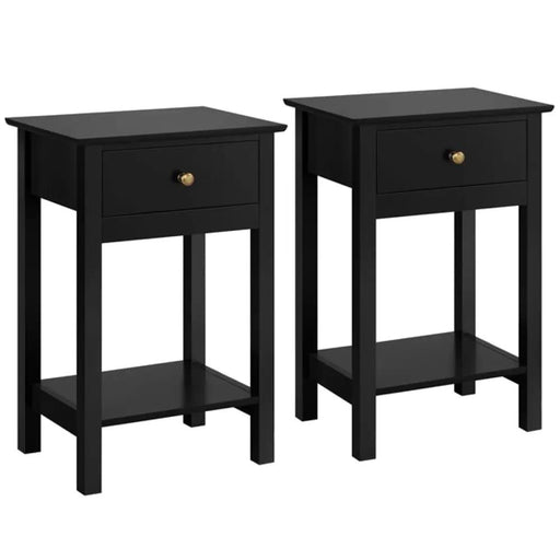 2x Wood Side Table End Table Storage Cabinet Night Stand by Yaheetech