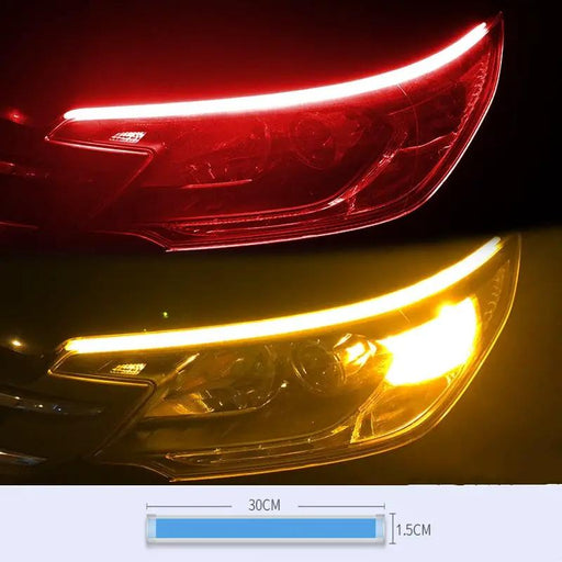 30CM Flexible Motorcycle Turn Signal Light Red to Yellow by salelink.co.nz