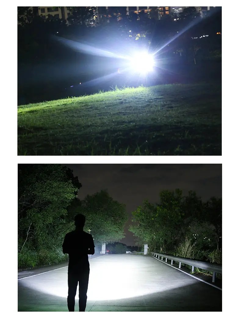 LED Torch Rechargeable High Lumens Flashlight with two 26650 Batteries by dealonline.co.nz
