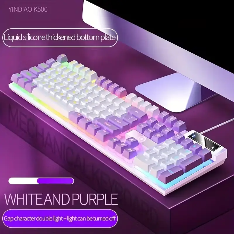 Full-Size Gaming Keyboard with Backlight USB Wired Office Keyboard by dealonline.co.nz