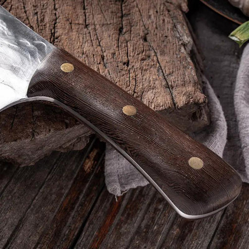 Cutting Meat With Carbon Steel Butcher Knife Brown by China Dropship
