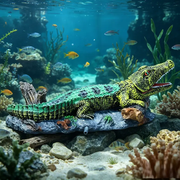 Fish Tank Decoration / Aquarium Ornament, Crocodile by dealonline.co.nz