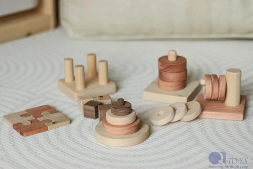 Curious Moonbeam Box Set Second Birthday Wooden Montessori Play Set - QToys | Wooden Toy NZ Second Birthday Wooden Montessori Play Set - QToys | Wooden Toy NZ