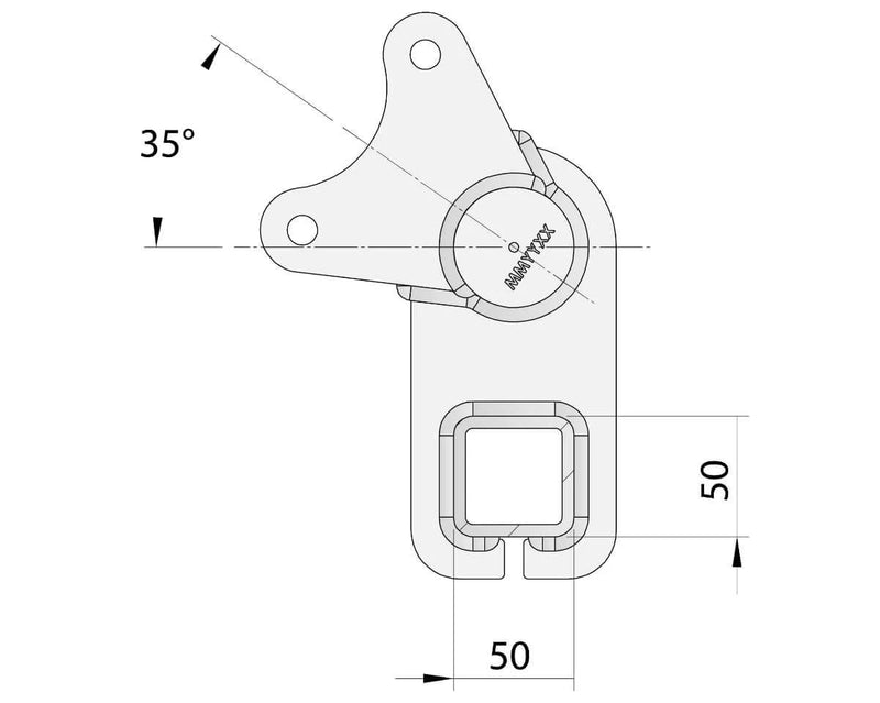 Illustration of Drop Beam Axle with dimensions showing angles and measurements for precise installation.
